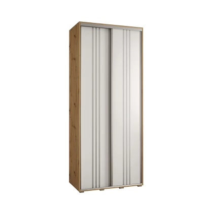 ASIRI 6 gardróbszekrény - 120/60 cm, artisan tölgy / fehér / ezüst