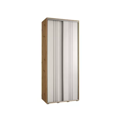 ASIRI 6 gardróbszekrény - 120/60 cm, artisan tölgy / fehér / ezüst