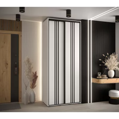 ASIRI 6 gardróbszekrény - 120/60 cm, fehér / fekete