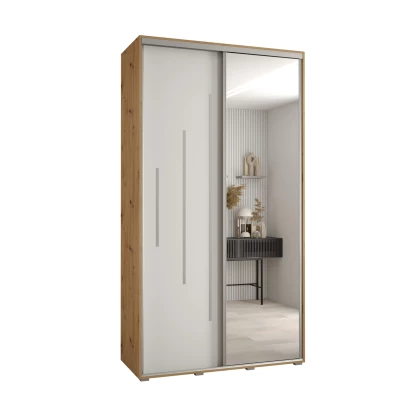 ASIRI 13 gardróbszekrény - 140/45 cm, artisan tölgy / fehér / ezüst