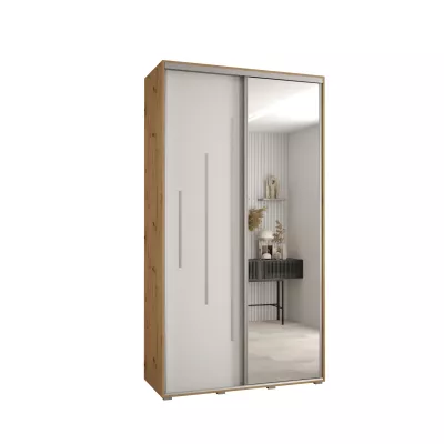 ASIRI 13 gardróbszekrény - 140/45 cm, artisan tölgy / fehér / ezüst