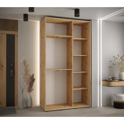 ASIRI 13 gardróbszekrény - 140/45 cm, artisan tölgy / fehér / ezüst