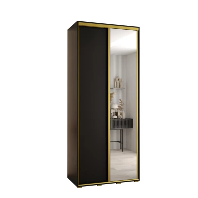 ASIRI 3 gardróbszekrény - 100/45 cm, fekete / arany