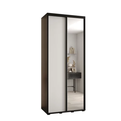 ASIRI 3 gardróbszekrény - 100/45 cm, fekete / fehér / fekete