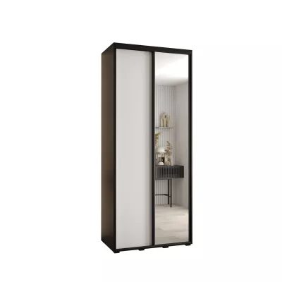ASIRI 3 gardróbszekrény - 100/45 cm, fekete / fehér / fekete