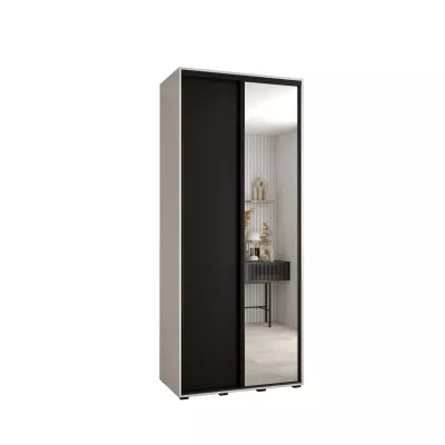ASIRI 3 gardróbszekrény - 100/45 cm, fehér / fekete / fekete