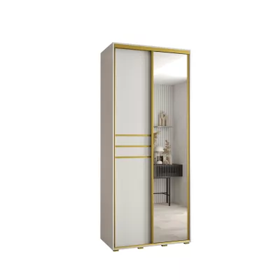 ASIRI 11 gardróbszekrény - 100/45 cm, fehér / arany