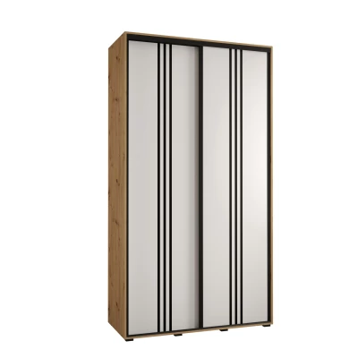 ASIRI 6 gardróbszekrény - 140/60 cm, artisan tölgy / fehér / fekete