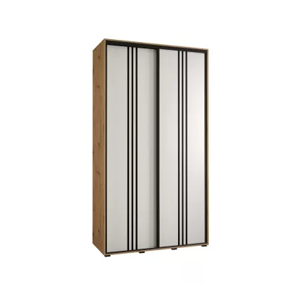 ASIRI 6 gardróbszekrény - 140/60 cm, artisan tölgy / fehér / fekete