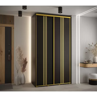 ASIRI 6 gardróbszekrény - 140/60 cm, fekete / arany