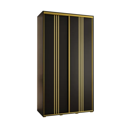 ASIRI 6 gardróbszekrény - 140/60 cm, fekete / arany