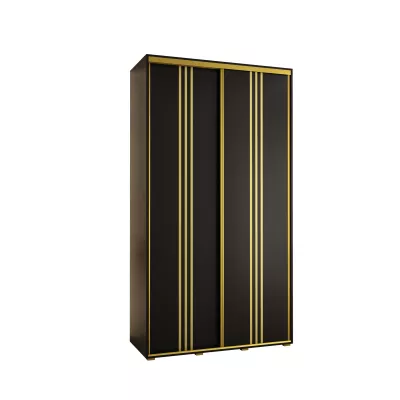 ASIRI 6 gardróbszekrény - 140/60 cm, fekete / arany