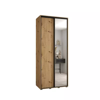ASIRI 3 gardróbszekrény - 120/45 cm, artisan tölgy / fekete