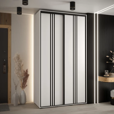 ASIRI 6 gardróbszekrény - 140/60 cm, fehér / fekete