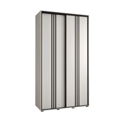 ASIRI 6 gardróbszekrény - 140/60 cm, fehér / fekete