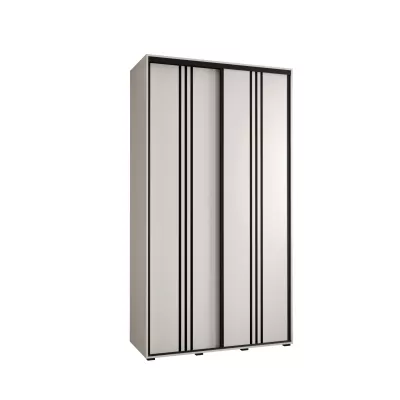 ASIRI 6 gardróbszekrény - 140/60 cm, fehér / fekete