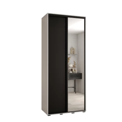 ASIRI 3 gardróbszekrény - 120/45 cm, fehér / fekete / fekete