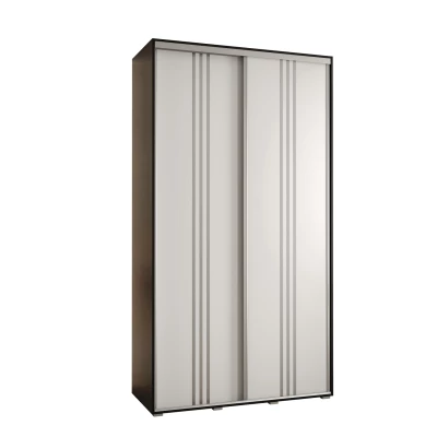 ASIRI 6 gardróbszekrény - 140/45 cm, fekete / fehér / ezüst