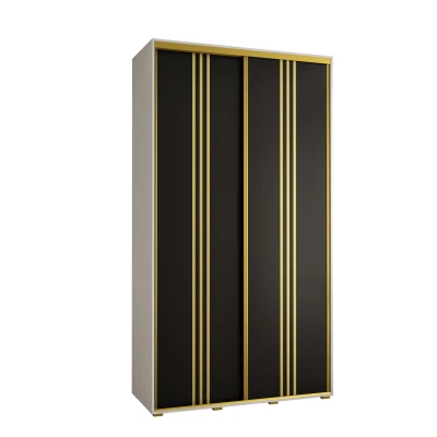 ASIRI 6 gardróbszekrény - 140/45 cm, fehér / fekete / arany