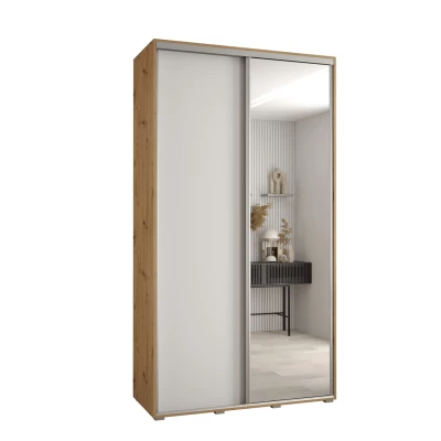 ASIRI 3 gardróbszekrény - 130/45 cm, artisan tölgy / fehér / ezüst