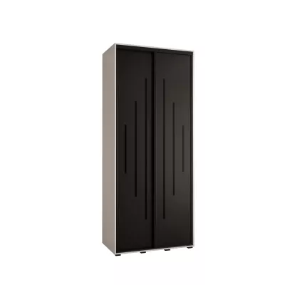 ASIRI 12 gardróbszekrény - 110/45 cm, fehér / fekete / fekete