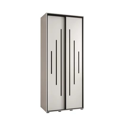 ASIRI 12 gardróbszekrény - 110/45 cm, fehér / fekete 