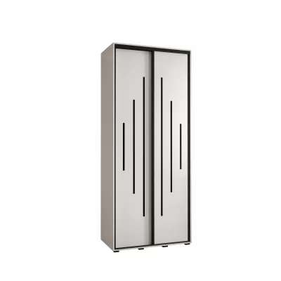ASIRI 12 gardróbszekrény - 110/45 cm, fehér / fekete 