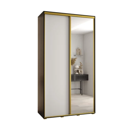 ASIRI 3 gardróbszekrény - 130/45 cm, fekete / fehér / arany