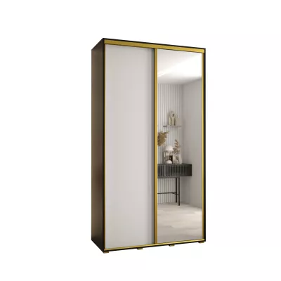 ASIRI 3 gardróbszekrény - 130/45 cm, fekete / fehér / arany