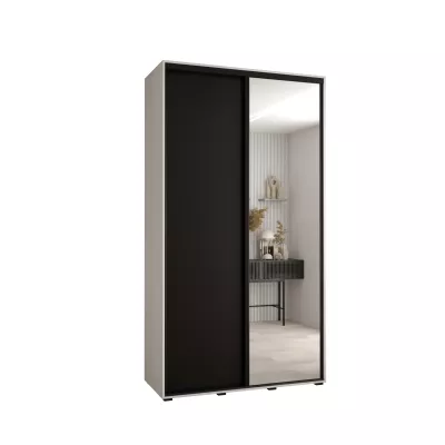 ASIRI 3 gardróbszekrény - 130/45 cm, fehér / fekete / fekete