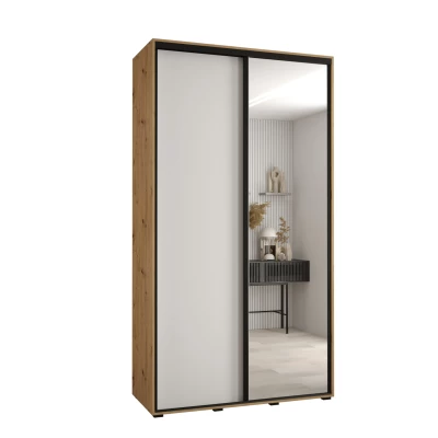 ASIRI 3 gardróbszekrény - 140/45 cm, artisan tölgy / fehér / fekete