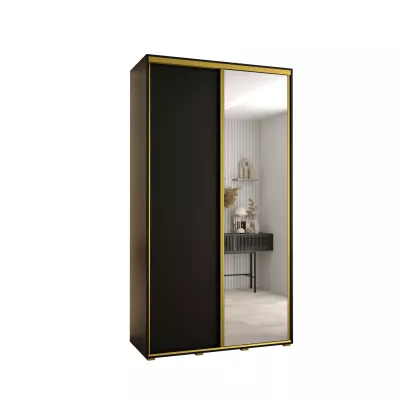 ASIRI 3 gardróbszekrény - 140/45 cm, fekete / arany