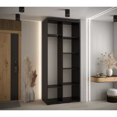ASIRI 12 gardróbszekrény - 120/45 cm, fekete / fekete