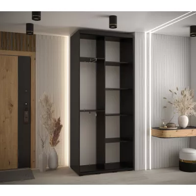 ASIRI 12 gardróbszekrény - 120/45 cm, fekete / fekete