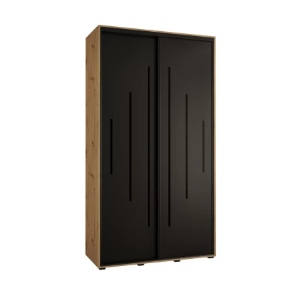 ASIRI 12 gardróbszekrény - 130/45 cm, artisan tölgy / fekete / fekete