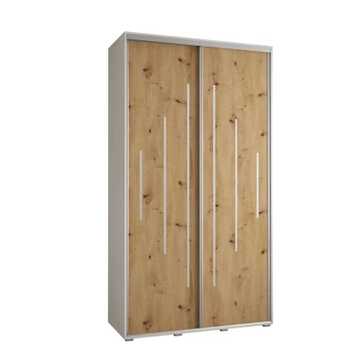 ASIRI 12 gardróbszekrény - 140/45 cm, fehér / artisan tölgy / ezüst