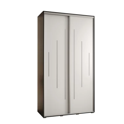 ASIRI 12 gardróbszekrény - 140/45 cm, fekete / fehér / ezüst