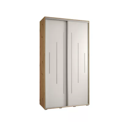 ASIRI 12 gardróbszekrény - 140/45 cm, artisan tölgy / fehér / ezüst