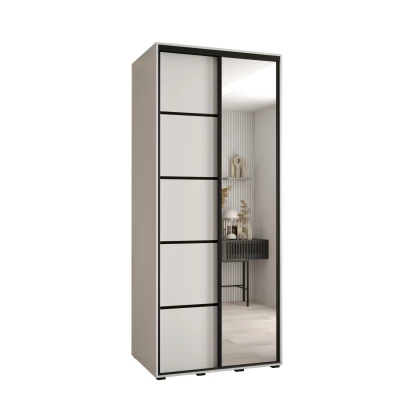 ASIRI 5 gardróbszekrény - 110/60 cm, fehér / fekete