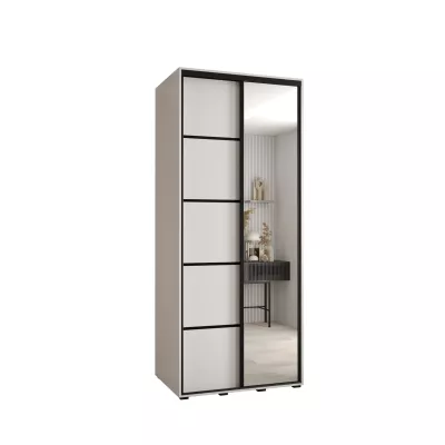 ASIRI 5 gardróbszekrény - 110/60 cm, fehér / fekete