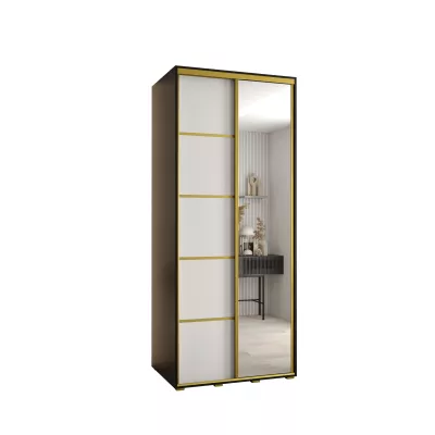 ASIRI 5 gardróbszekrény - 120/45 cm, fekete / fehér / arany