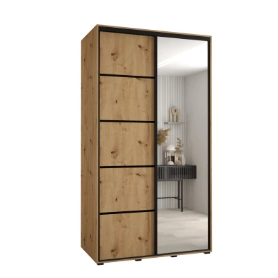 ASIRI 5 gardróbszekrény - 140/45 cm, artisan tölgy / fekete