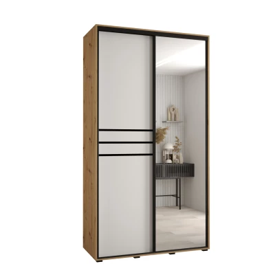 ASIRI 11 gardróbszekrény - 140/45 cm, artisan tölgy / fehér / fekete