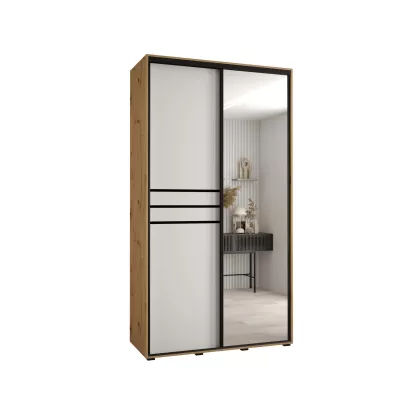 ASIRI 11 gardróbszekrény - 140/45 cm, artisan tölgy / fehér / fekete