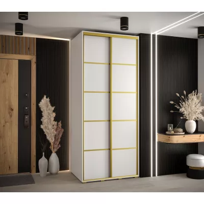 ASIRI 4 gardróbszekrény - 110/45 cm, fehér / arany