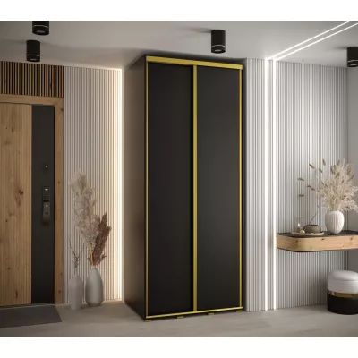 ASIRI 4 gardróbszekrény - 120/45 cm, fekete / arany