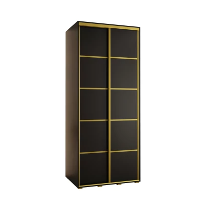 ASIRI 4 gardróbszekrény - 120/45 cm, fekete / arany