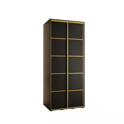 ASIRI 4 gardróbszekrény - 120/45 cm, fekete / arany