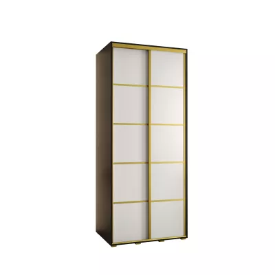 ASIRI 4 gardróbszekrény - 120/45 cm, fekete / fehér / arany