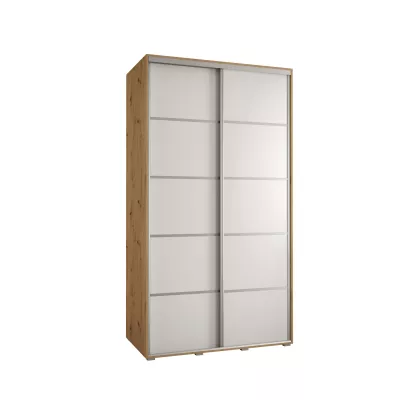 ASIRI 4 gardróbszekrény - 130/60 cm, artisan tölgy / fehér / ezüst